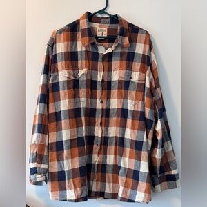 Big&Tall Plaid Button-Up Flannel Shirt